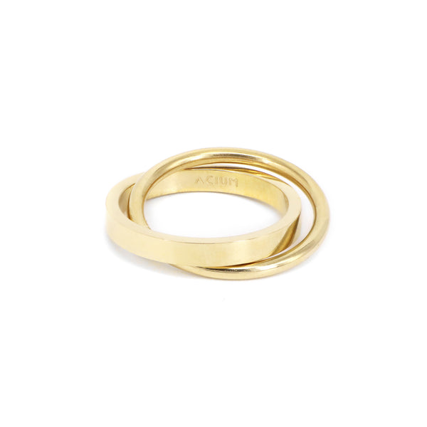 Ring Geometric Shape X  Gold Plated MEDIUM