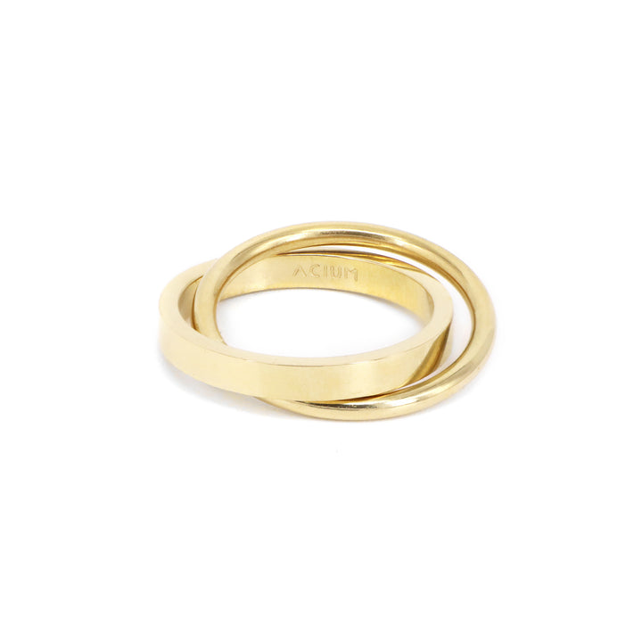 Ring Geometric Shape X  Gold Plated MEDIUM