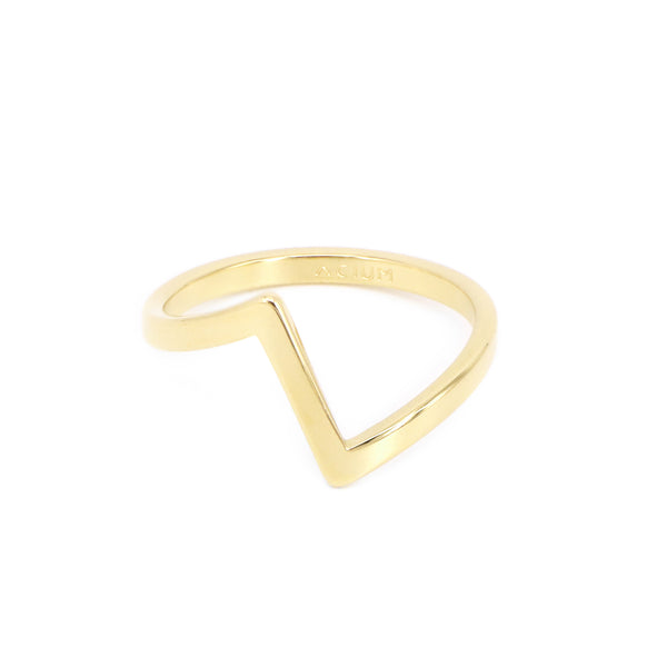Ring Geometric Shape Z  Gold Plated MEDIUM