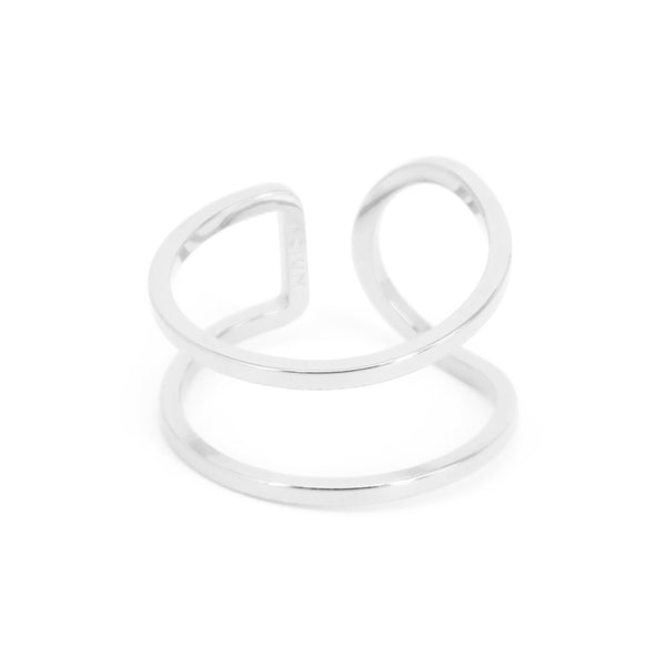 Ring Geometric Shape Hiperbole  Steel MEDIUM