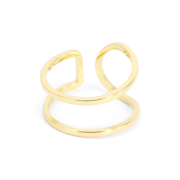 Ring Geometric Shape Hiperbole  Gold Plated MEDIUM