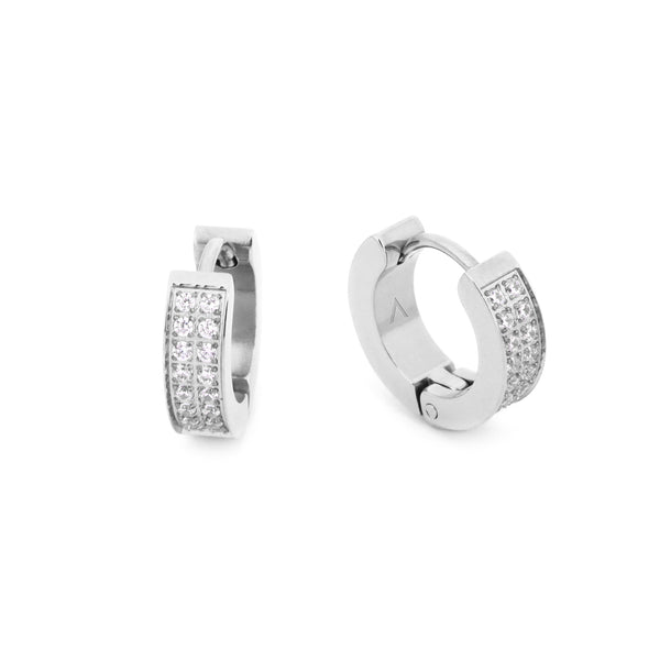 Ohrring Basic Zirkonia Clip Verschluss Creolen Stahl Stahl