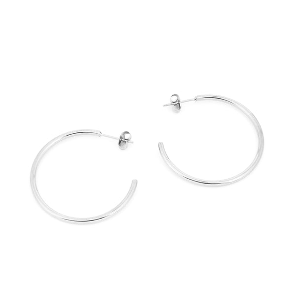 Earring Basic Round Ring Clip Steel BL