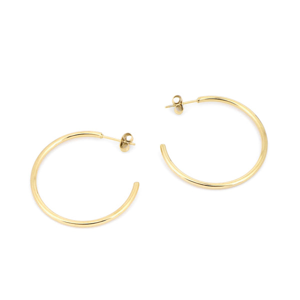 Earring Basic Round Ring Clip Gold Plated BL