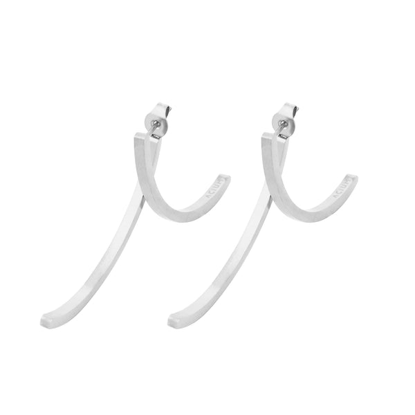 EARRING GEOMETRIC X ROUND STEEL