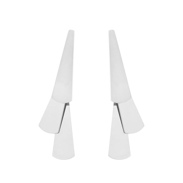 EARRING GEOMETRIC CASCADE TRAPEZE STEEL