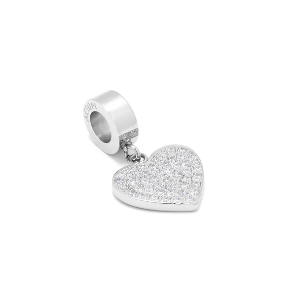 CHARMS BASIC HEART ZIRCONIA STEEL