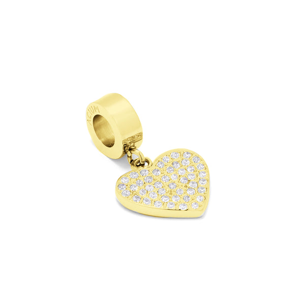 CHARMS BASIC HEART ZIRCONIA GOLD PLATED