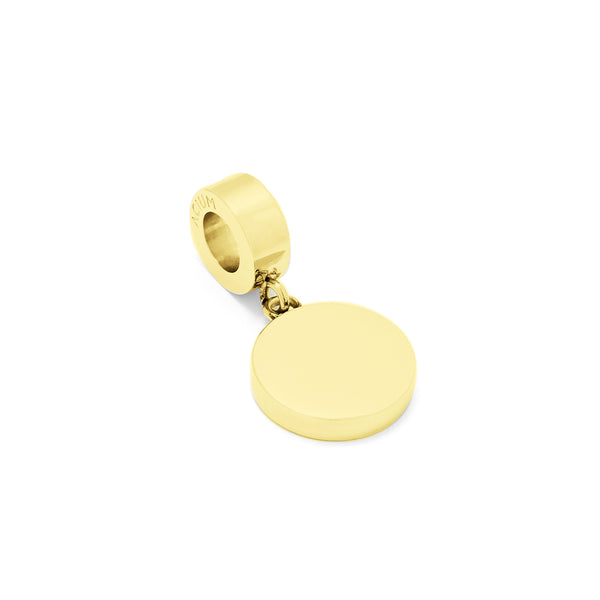CHARMS BASIC PHOTO-ETCHED ROUND PENDANT GOLD PLATED