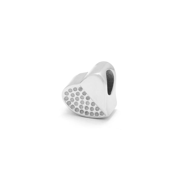 CHARMS BASIC HALF HEART WITH ZIRCONS STEEL