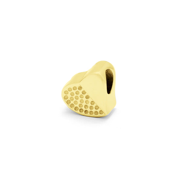 CHARMS BASIC HALF HEART WITH ZIRCONS GOLD PLATED
