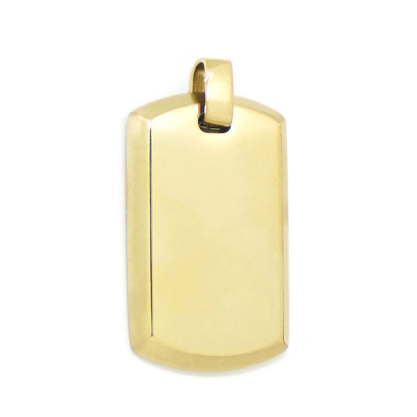 ENGRAVING 
PENDANT BASIC RECTANGULAR ROUNDED LARGE GOLD PLATED LARGE