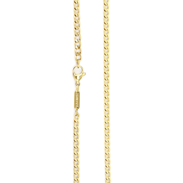 Klassische Grumet-Gliederkette . Vergoldet (Breite: 1,2 cm), 70cm