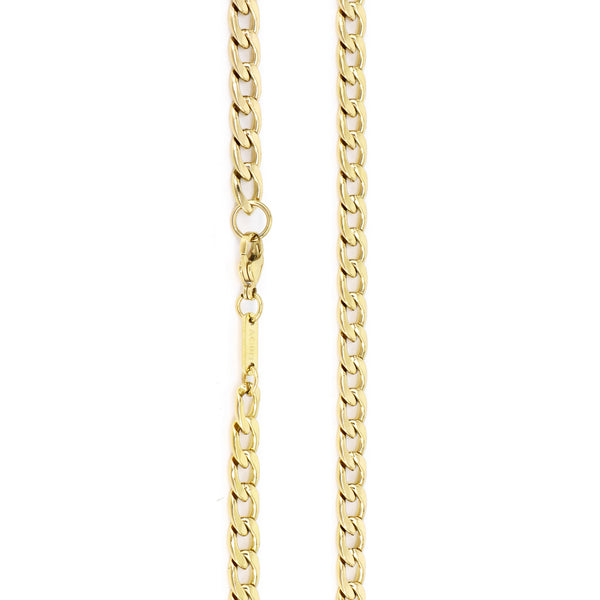 Klassische Grumet-Gliederkette. Vergoldet (Breite: 1,8 cm), 70cm