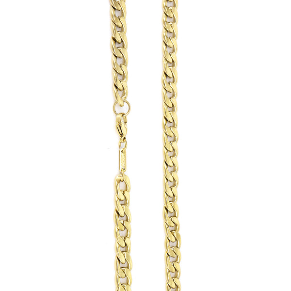Dicke Halb-Geometrische Grumet-Gliederkette. Vergoldet (Breite: 2,5 cm), 70cm lang