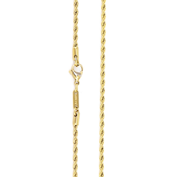 Klassische Seilgliedkette (Breite: 1 cm)  70 cm lang. Vergoldet