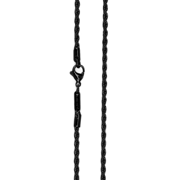 Schwarze Seilgliederkette (Breite: 0,6cm) 60cm lang