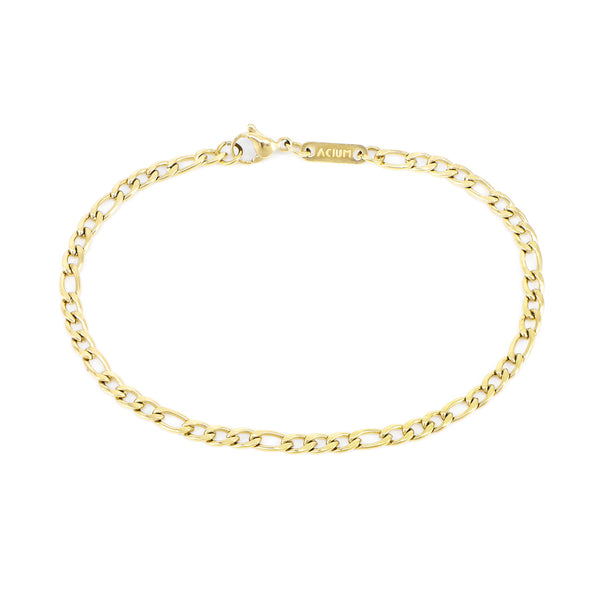 Armband mit Grubengliedern, Gliedergröße: 1,8 x 6,7 mm, Vergoldet