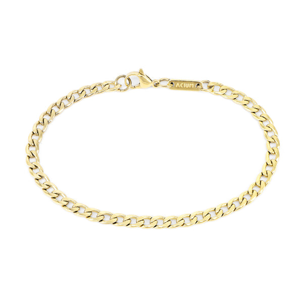 Armband mit Grumengliedern , Gliedergröße: 1,2 x 4,5 mm. Vergoldet