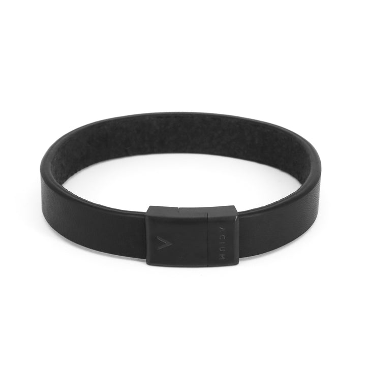 Armband Basic Band Schwarzes Leder Black Leder