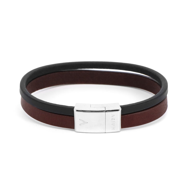 Armband Basic Bouble Band Braunes Leder Brown Leder
