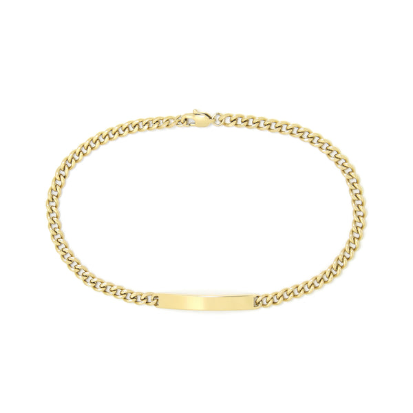 Armband Basic Grumet Glieder Und Zentrale Platte Vergoldet Stahl