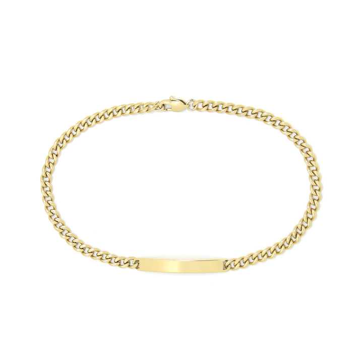 Armband Basic Grumet Glieder Und Zentrale Platte Vergoldet Stahl