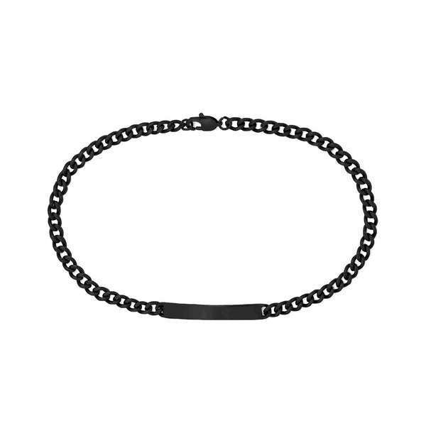 BRACELET BASIC GRUMET LINKS AND CENTRAL PLATE BLACK 21