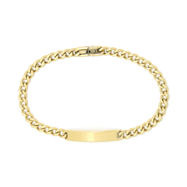 Armband Basic Grumet Glieder Und Zentrale Platte Vergoldet Stahl