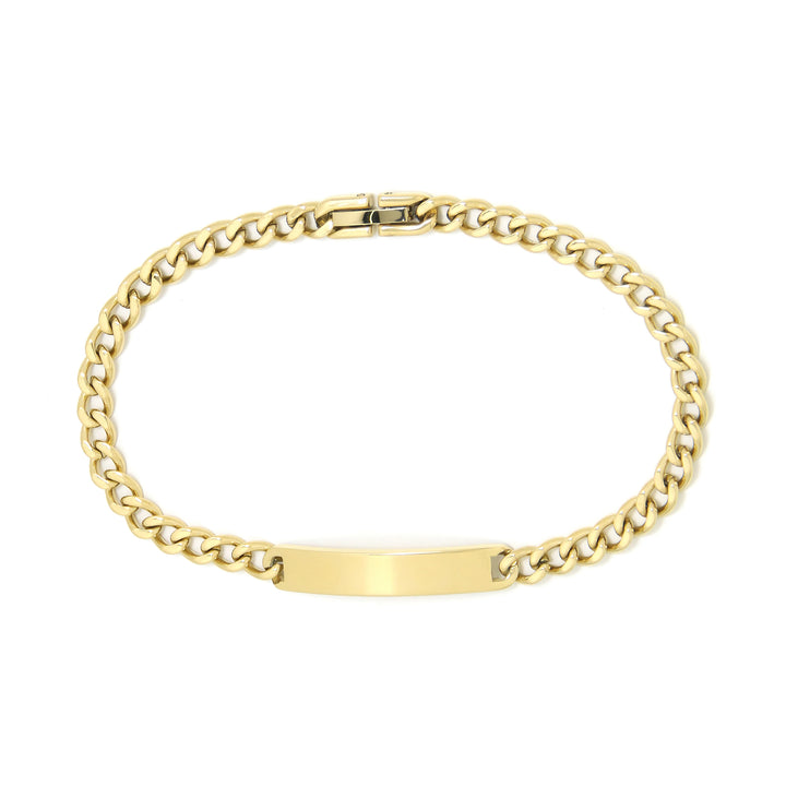 Armband Basic Grumet Glieder Und Zentrale Platte Vergoldet Stahl