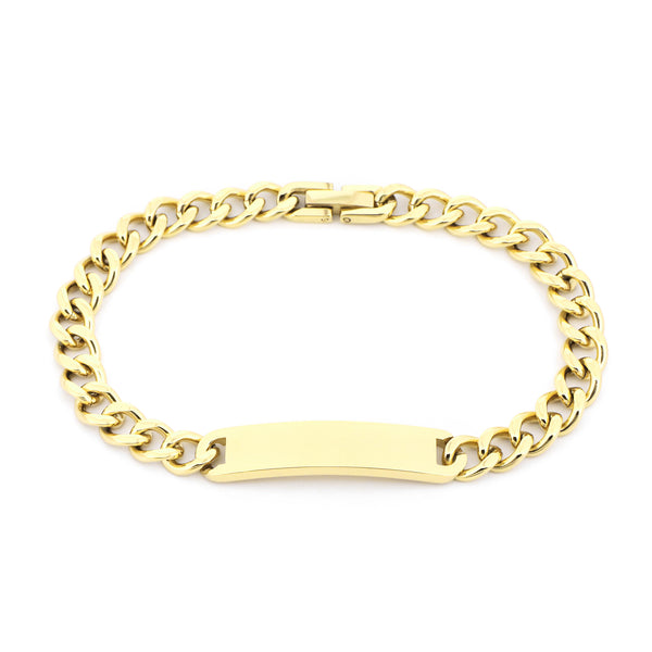 Armband Basic Grumet Glieder Und Zentrale Platte Vergoldet Stahl
