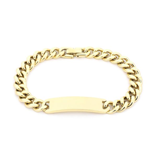 Armband Basic Grumet Glieder Und Zentrale Platte Vergoldet Stahl