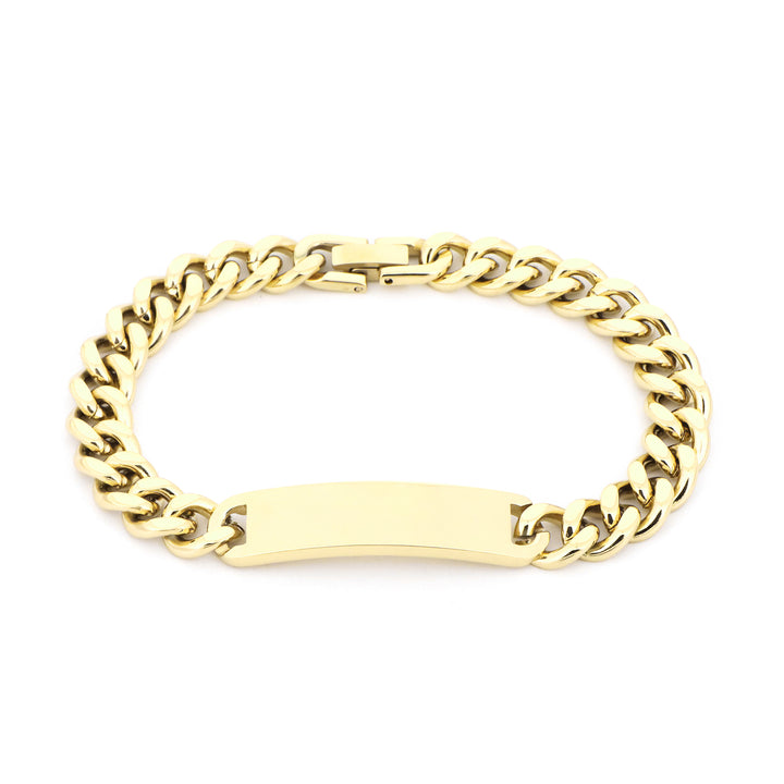 Armband Basic Grumet Glieder Und Zentrale Platte Vergoldet Stahl