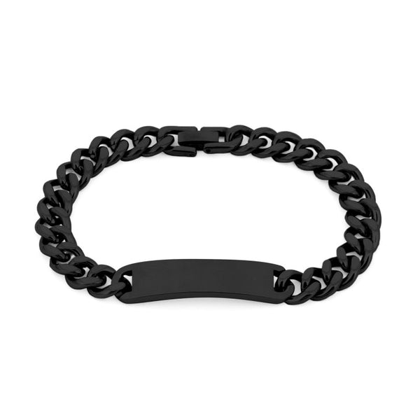 BRACELET BASIC GRUMET LINKS AND CENTRAL PLATE BLACK 21