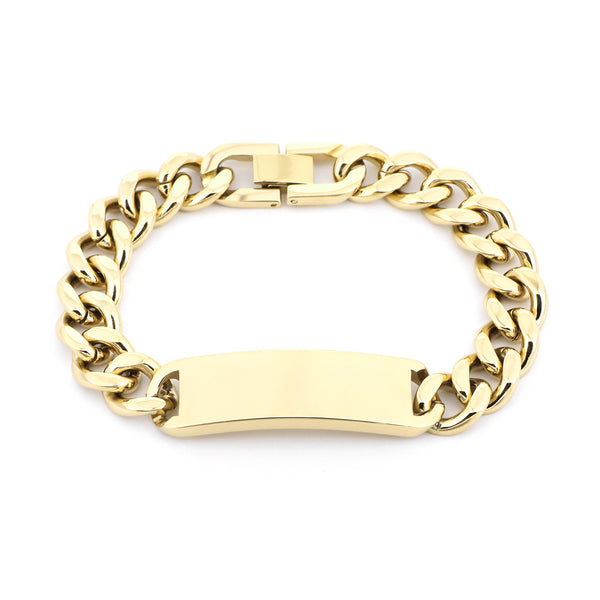 Armband Basic Grumet Glieder Und Zentrale Platte Vergoldet Stahl