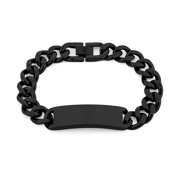 BRACELET BASIC GRUMET LINKS AND CENTRAL PLATE BLACK 21