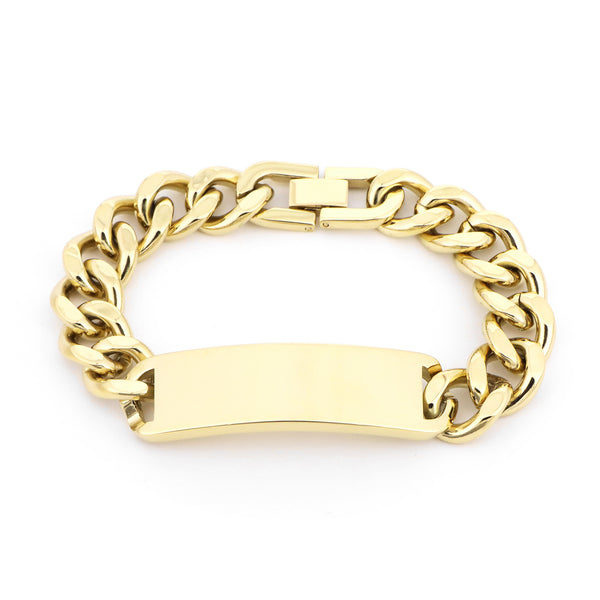 Armband Basic Grumet Glieder Und Zentrale Platte Vergoldet Stahl