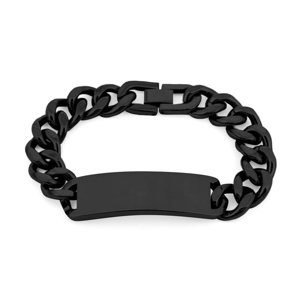 BRACELET BASIC GRUMET LINKS AND CENTRAL PLATE BLACK 21