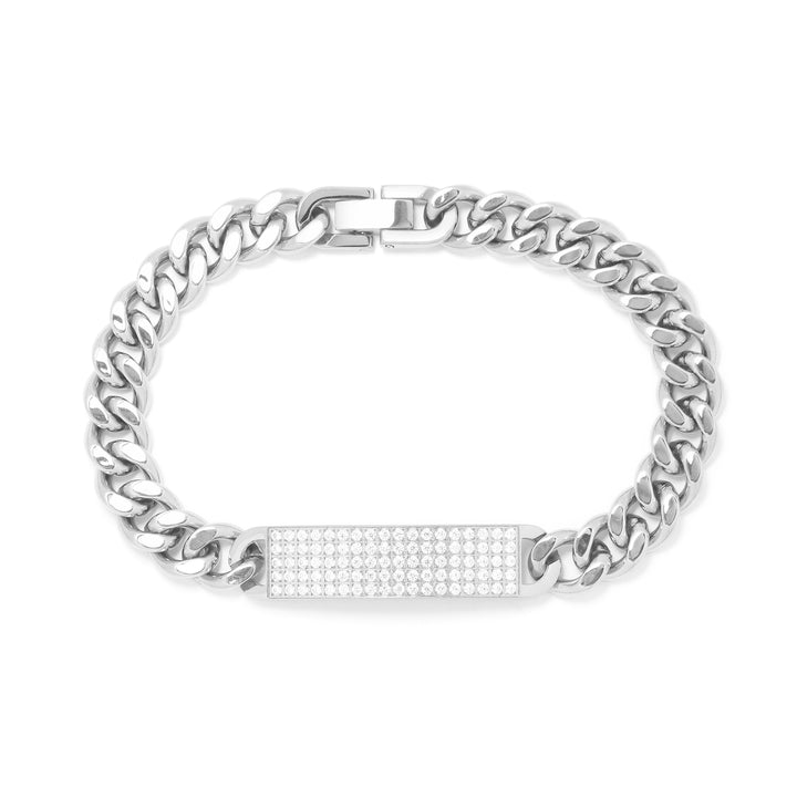 Armband Basic Grumet Glieder Und Zentrale Platte Mit Zirkonia-Stahl Stahl