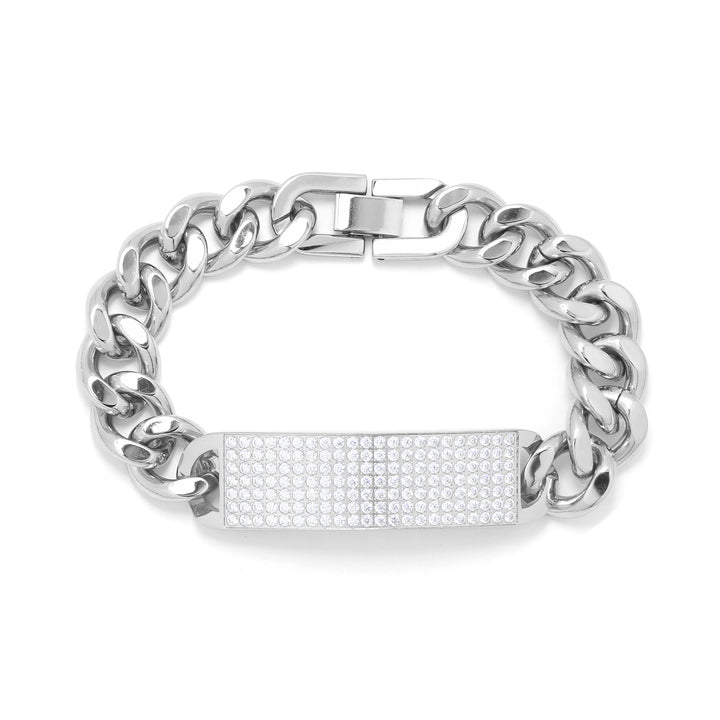 Armband Basic Grumet Glieder Und Zentrale Platte Mit Zirkonia-Stahl Stahl