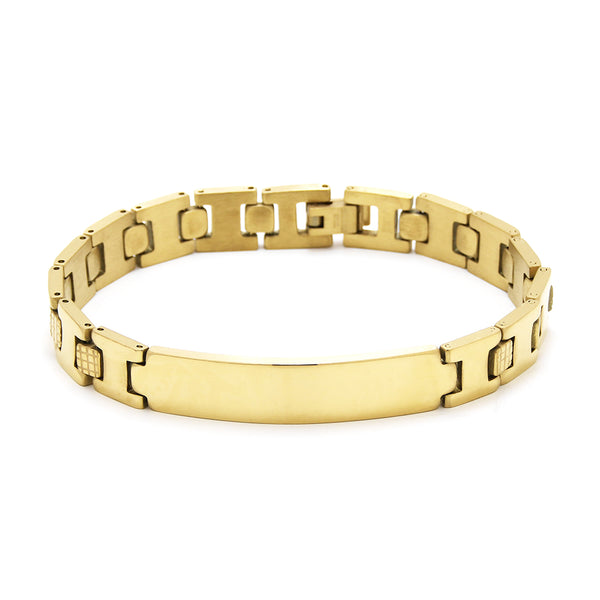 BRACELET BASIC CLOCK TYPE LINKS GOLD PLATED 21