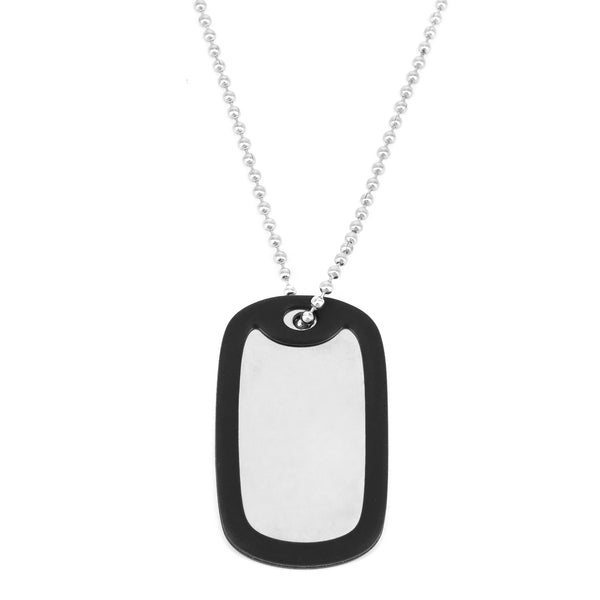 Halskette Basic Army Tag Border Steel Stahl