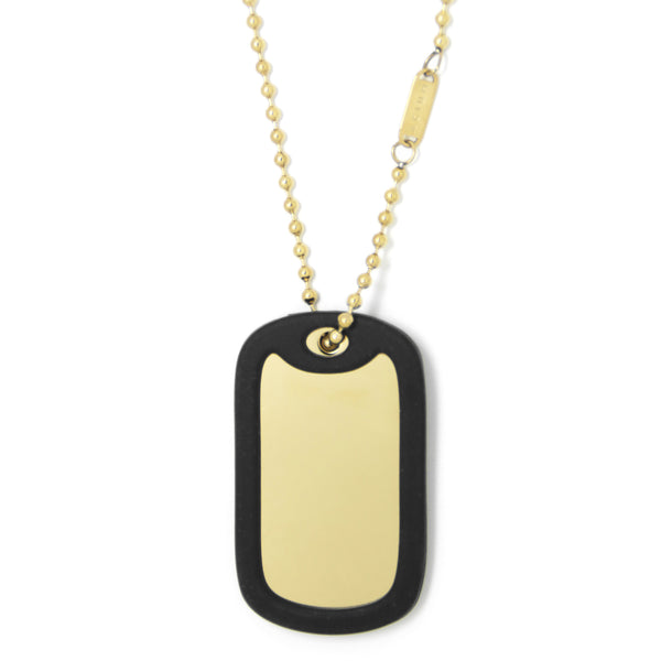 Halskette Basic Army Tag Border Vergoldet Stahl