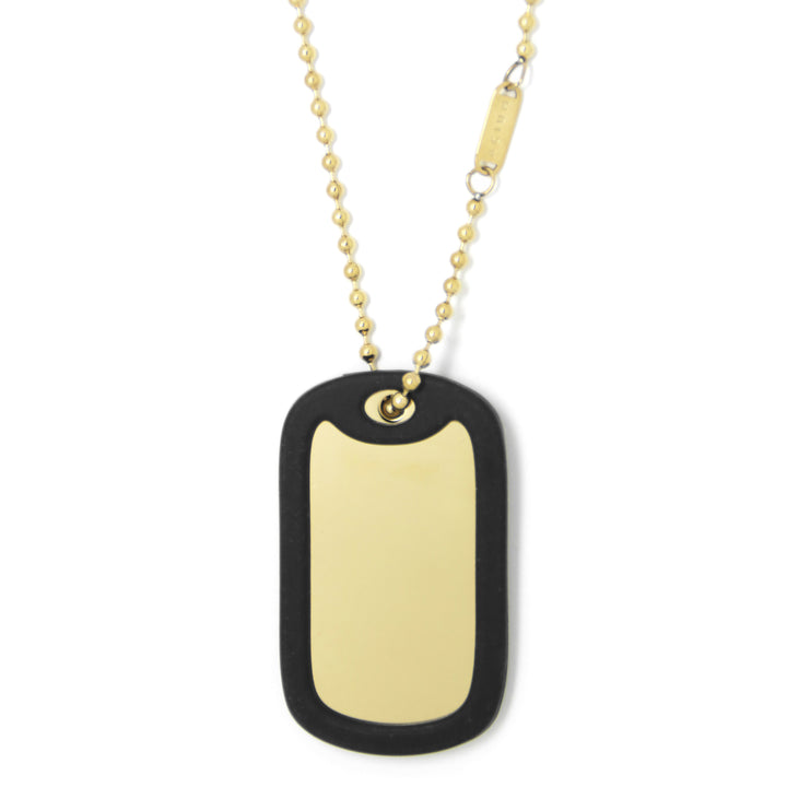 Halskette Basic Army Tag Border Vergoldet Stahl