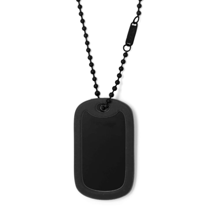 Halskette Basic Army Tag Border Schwarz Stahl