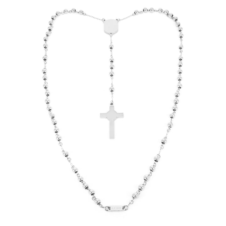 Halskette Glaube Personalizave Teller Rosenkranz Dünnes Kreuz Stahl Stahl