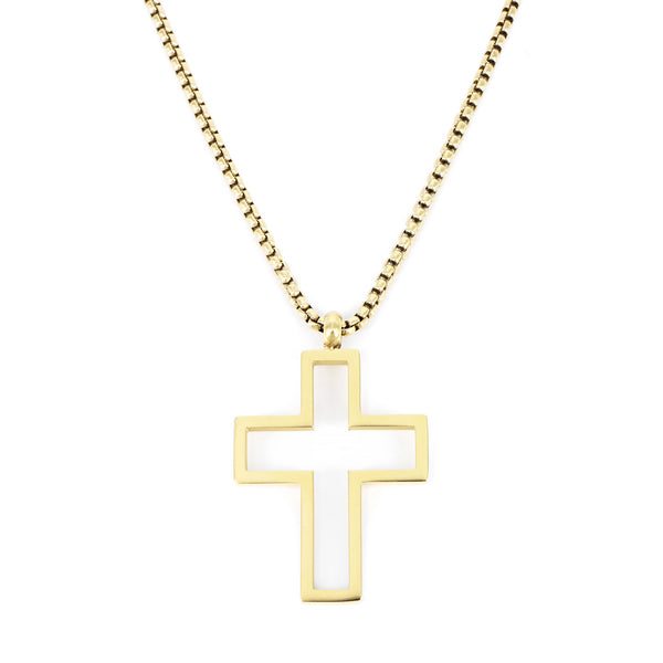 NECKLACE FAITH MEDIUM HORIZONTAL CROSS  GOLD PLATED SMALL