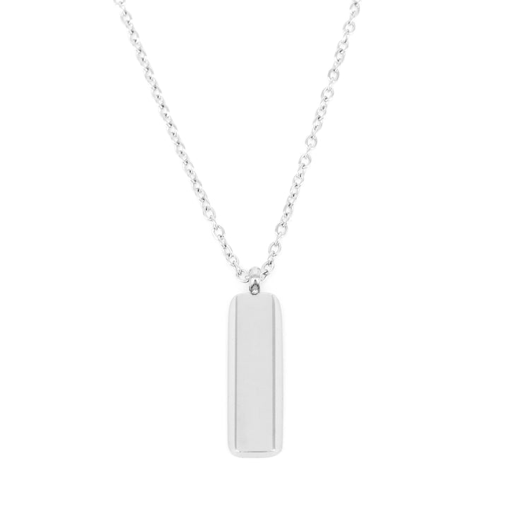 Halskette Basic Lange Rechteckige Platte Stahl Stahl