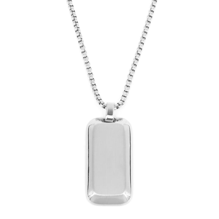 Halskette Basic Rechteckig Abgerundeter Stahl Stahl