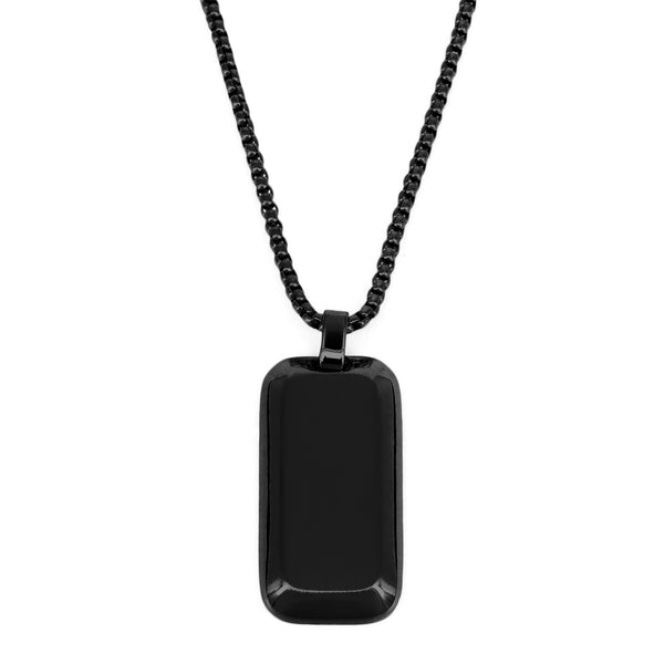 NECKLACE GLOW  RECTANGULAR ROUNDED WITH ZIRCONIA BLACK
